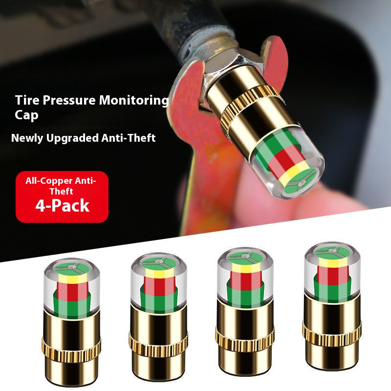 4 Pcs Tampas Do Monitor De Pressão Dos Pneus-Aler