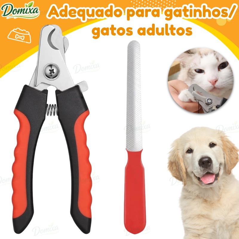 Kit Cortador Alicate + Lixa De Unha Gatos E Cães 