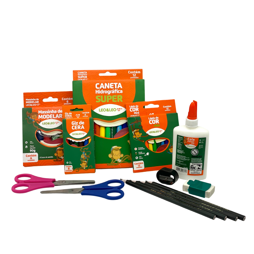 Kit Escolar Básico Completo Leo E Leo  Ideal para