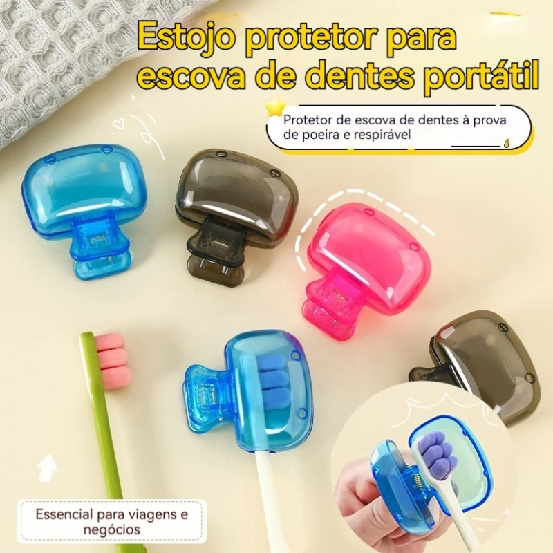 1/2/4 peças Porta Escova de Dentes Portátil com 
