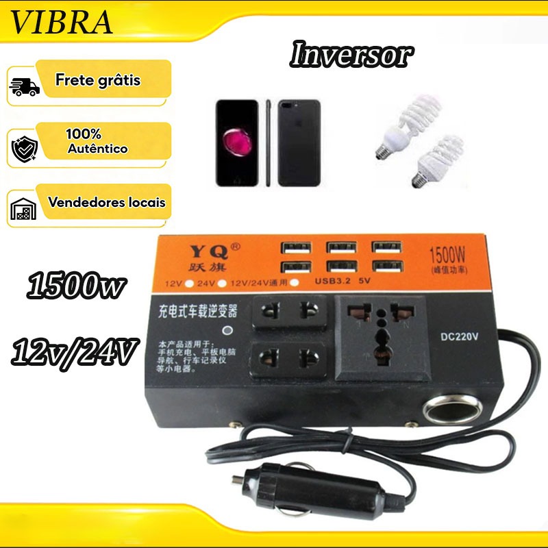 Inversor De Pico De 1500 W DC 12 V/24 Para 110/220