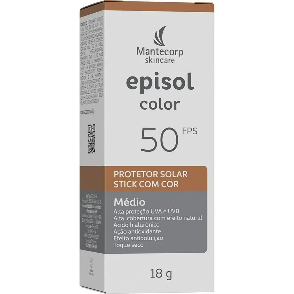 Protetor Solar Facial Episol Color Stick Fps50 Cor