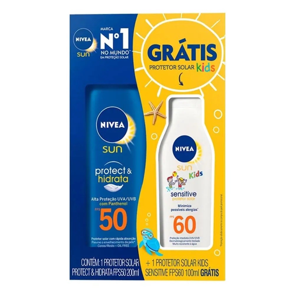 Kit Nivea Sun ProteGE e Hidrata FPS 50 + Protetor 