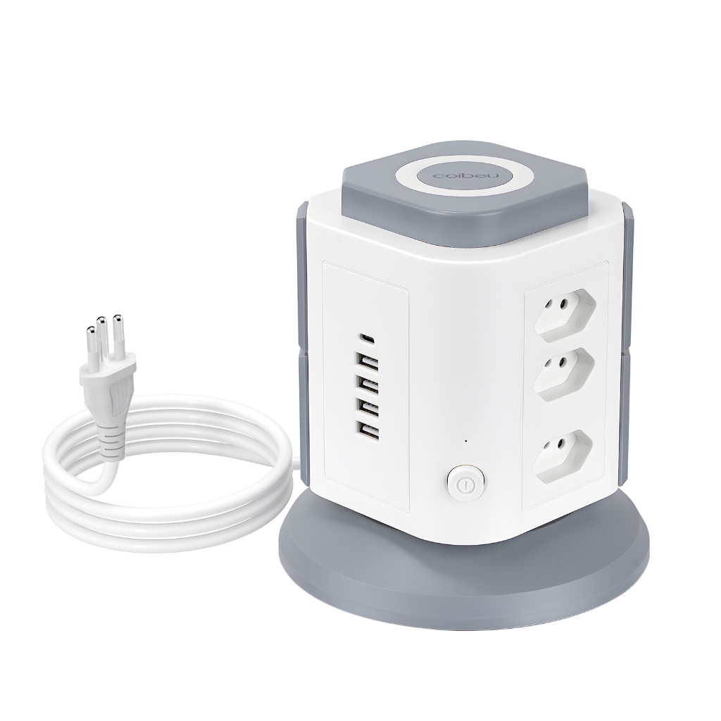 COIBEU Torre de Tomadas Branca 9+4+1 – 9 Tom