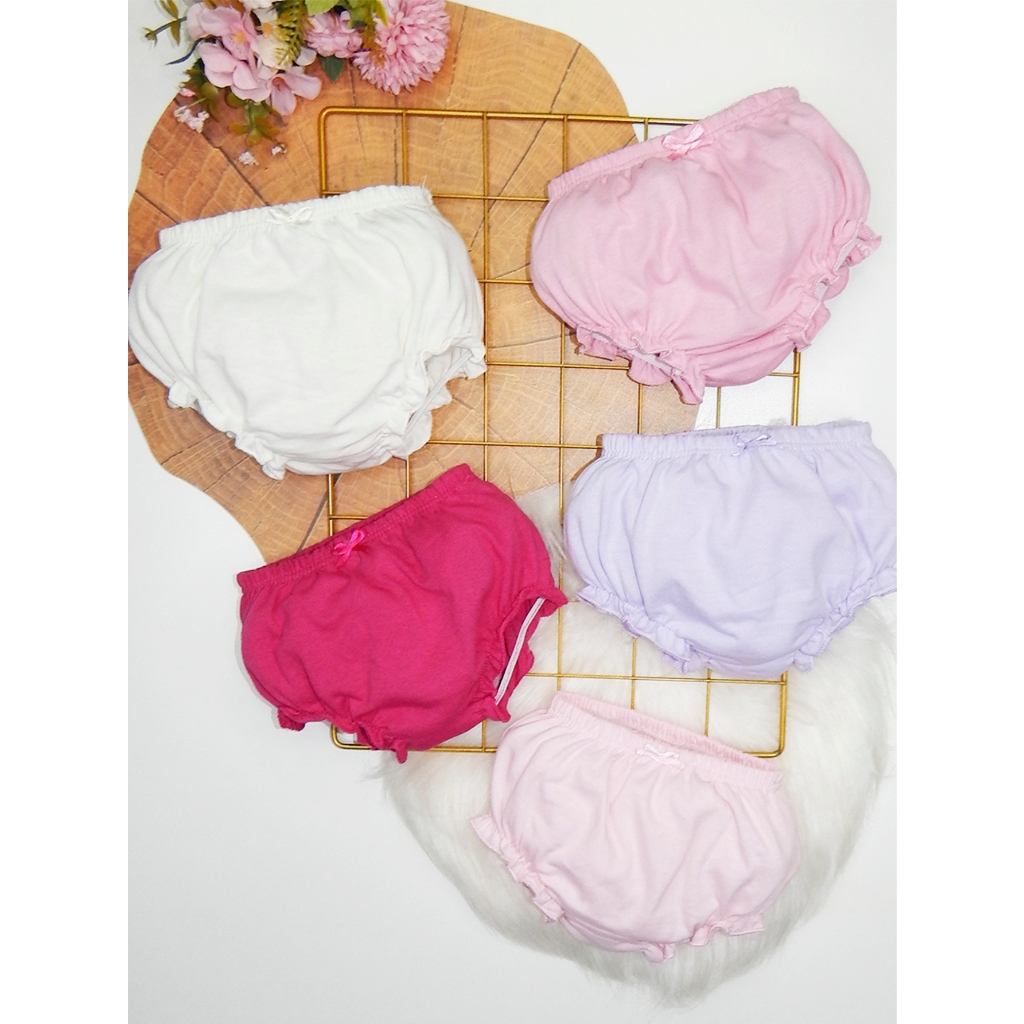 Calcinha Tapa Fralda Bebê Menina Algodão  Kit 4 