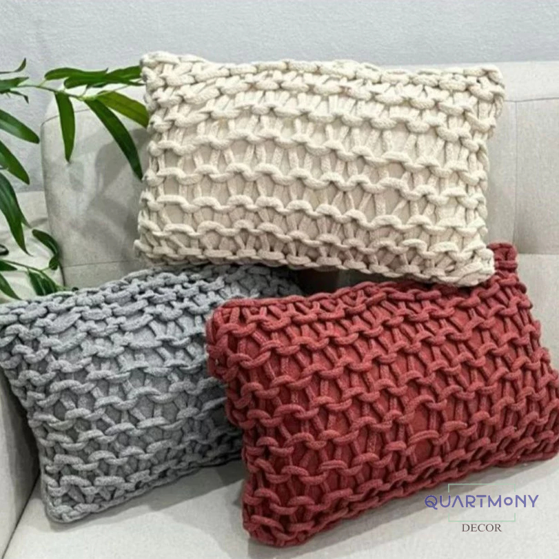 Capa Baguete Corda Trançada Decorativa Sofa Rusti