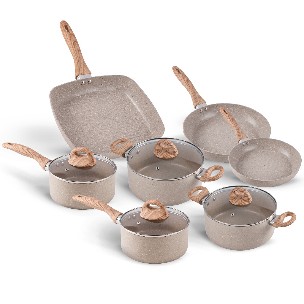 Jogo de Panelas 7 peças Smart Plus Areia induçã