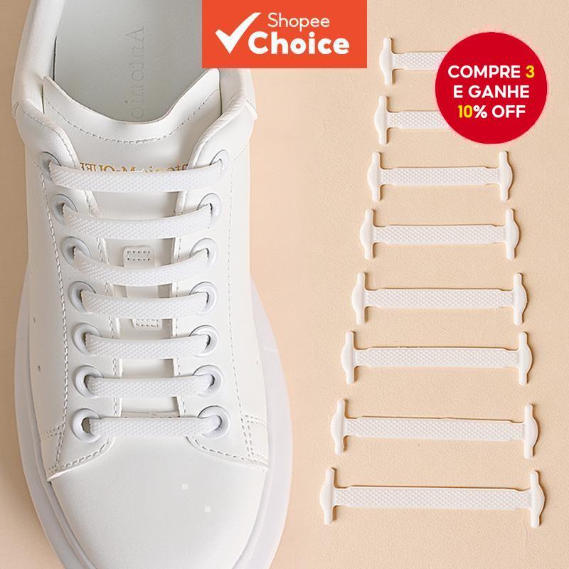 Conjunto de 16 peças de cadarços de silicone sem