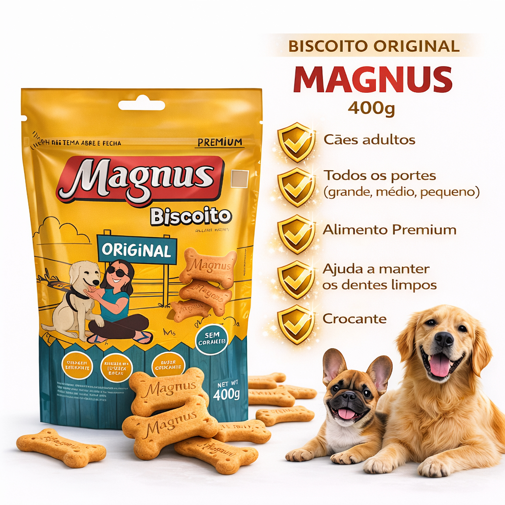 Biscoito Petisco Magnus Croc Original Para Cães &