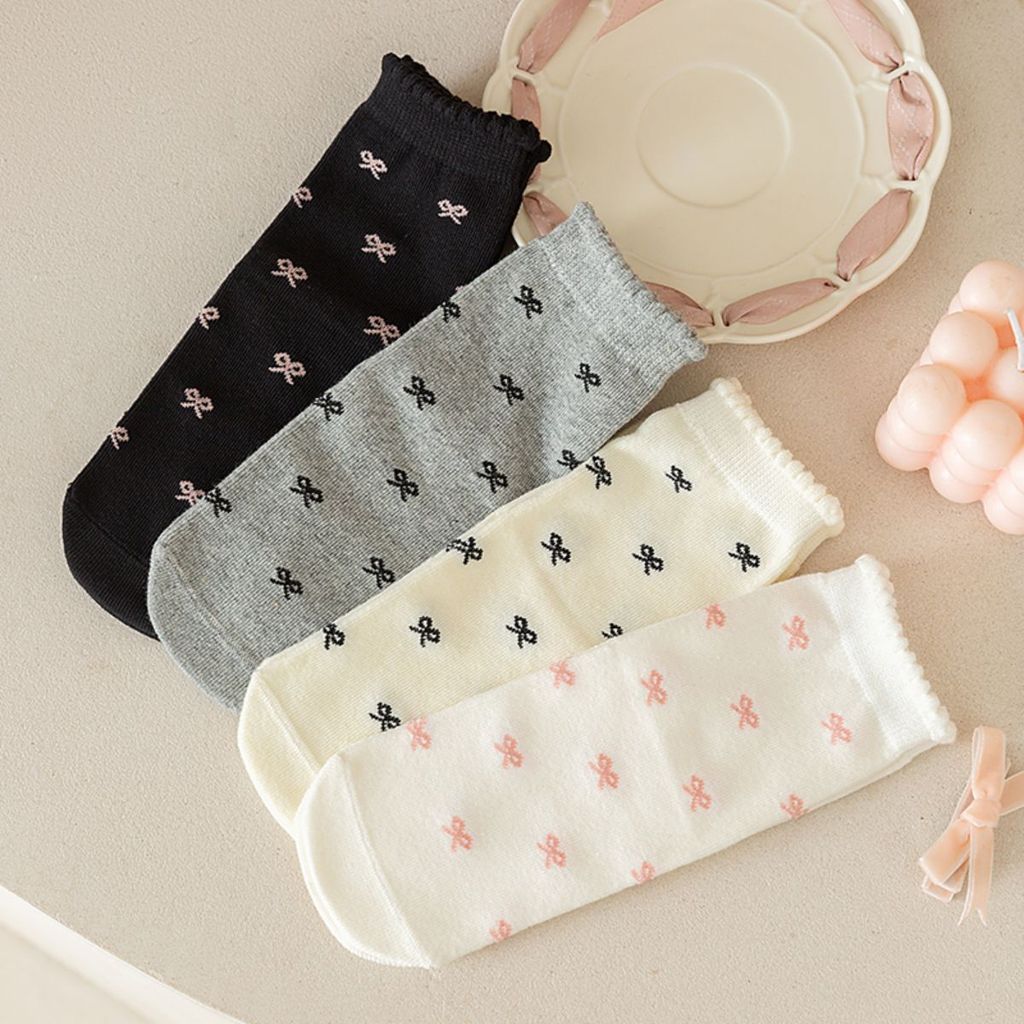 Kit 12 Meias Soquete Femininas Estampadas Poliamid