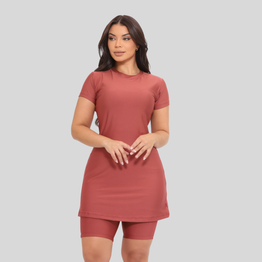 Conjunto Fitness Feminino Moda Evangelica C/ Bolso