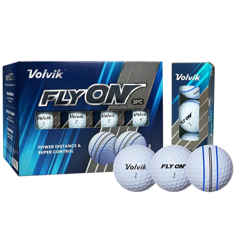 [VOLVIK] Bola De Golfe Fly On De 3 Peças 12p
