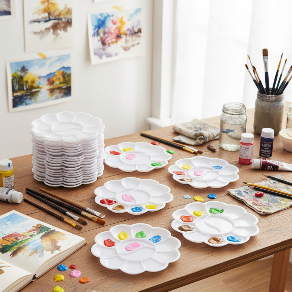 Paleta Godê Flor Para Artes Tintas Pintura 12 Cav