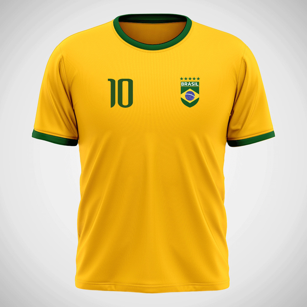 Camiseta Brasil Personalizada Com Nome E Número
