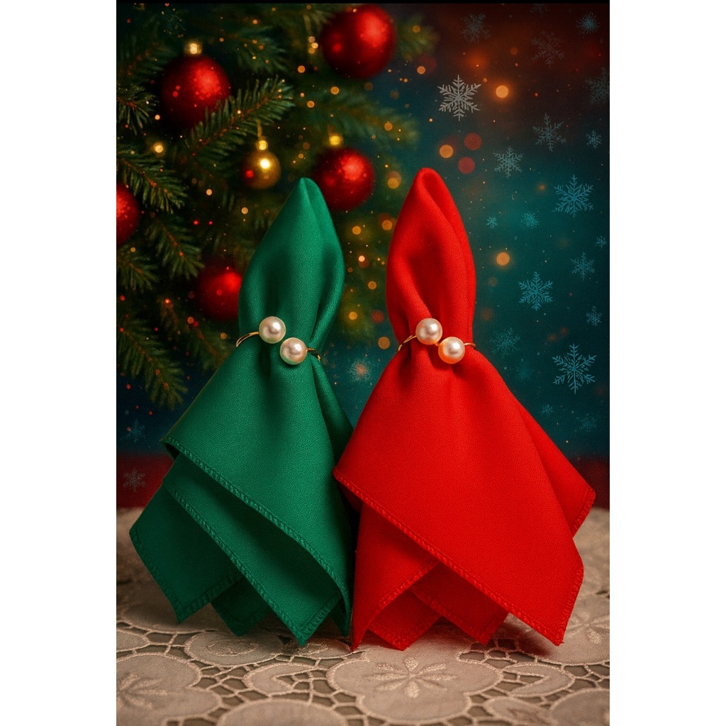 Kit guardanapo Natalino Verde e Vermelho 10 peças