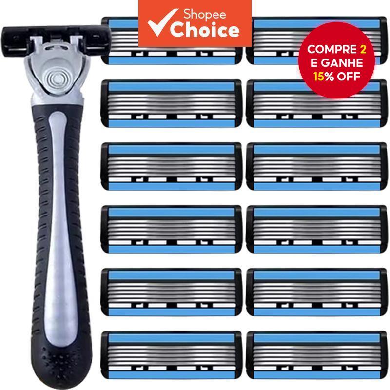 Lâminas De Barbear Manual Com 6 Camadas, Substitu