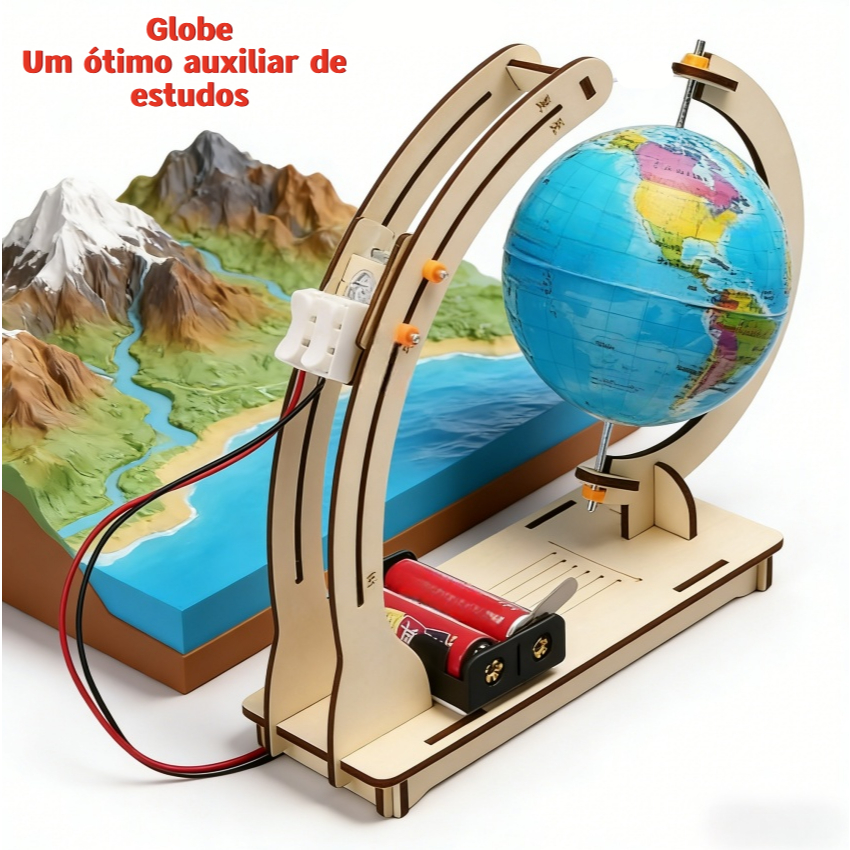 Um modelo de globo terrestre feito à mão pode de