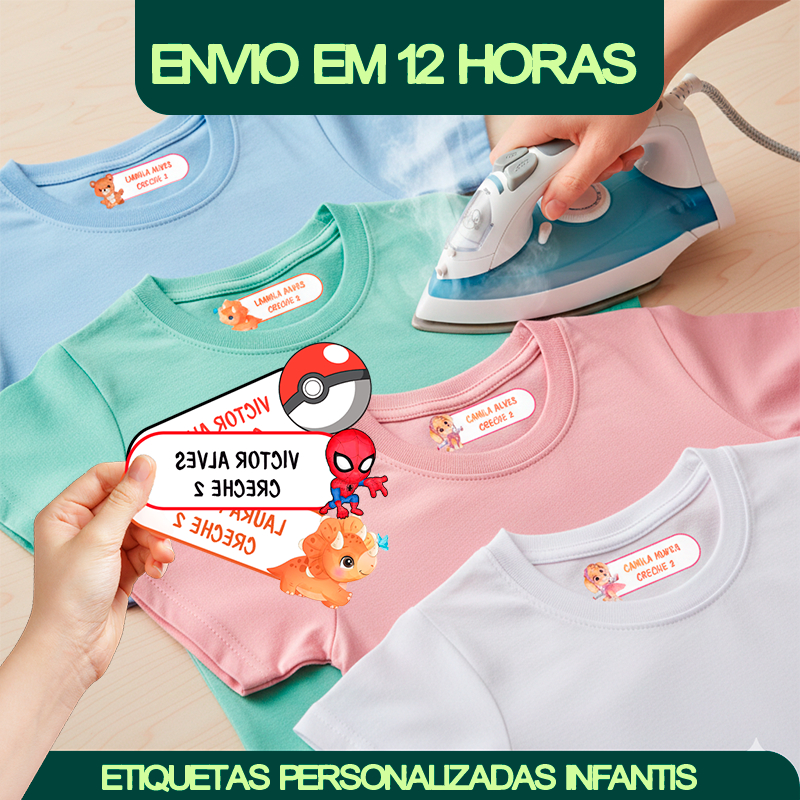 Etiqueta Termocolante Personalizada 6x2cm Uniforme