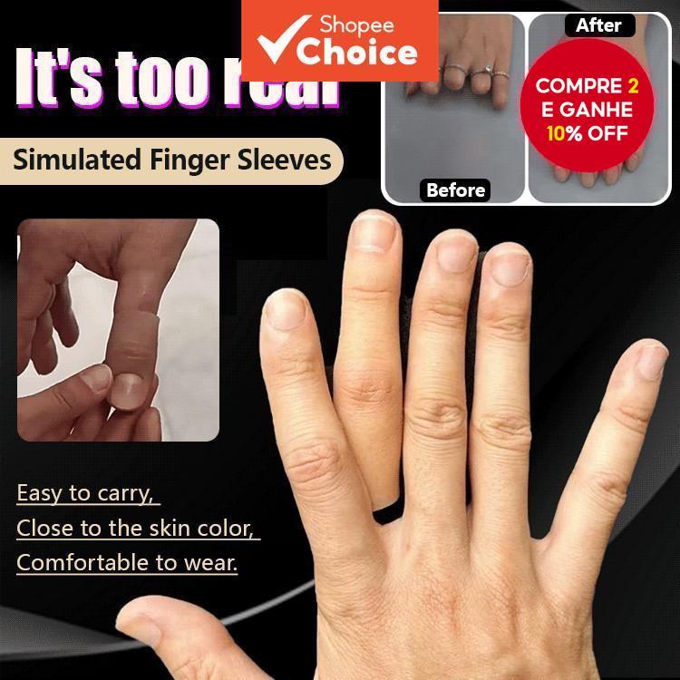 Capa de Dedo em Silicone Realista com Detalhes Exq