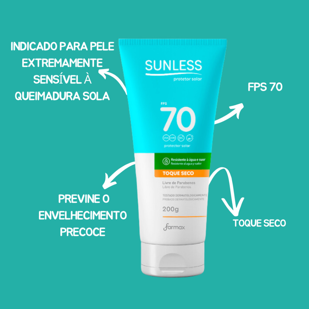 Protetor Solar Corporal e Facial 200g Sunless Toqu