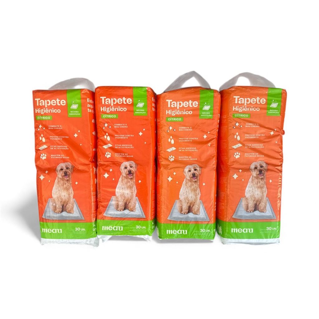 Kit Tapete Higienico Cítrico Meau Pet 80×60 