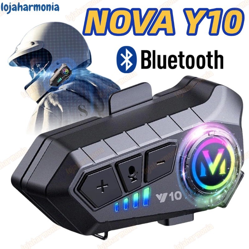 Y10 Fone De Capacete Com Luz Ambiente Bluetooth 5.