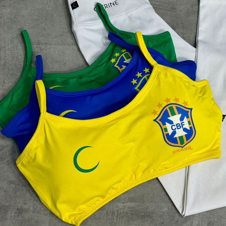 Cropped Top Brazil Core Academia Casual Confortave