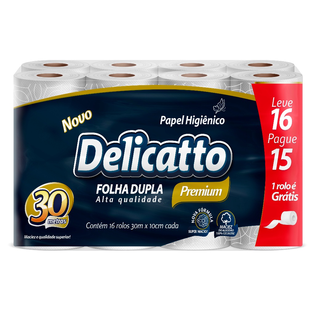 Papel Higiênico Delicatto Folha Dupla Neutro 16 R