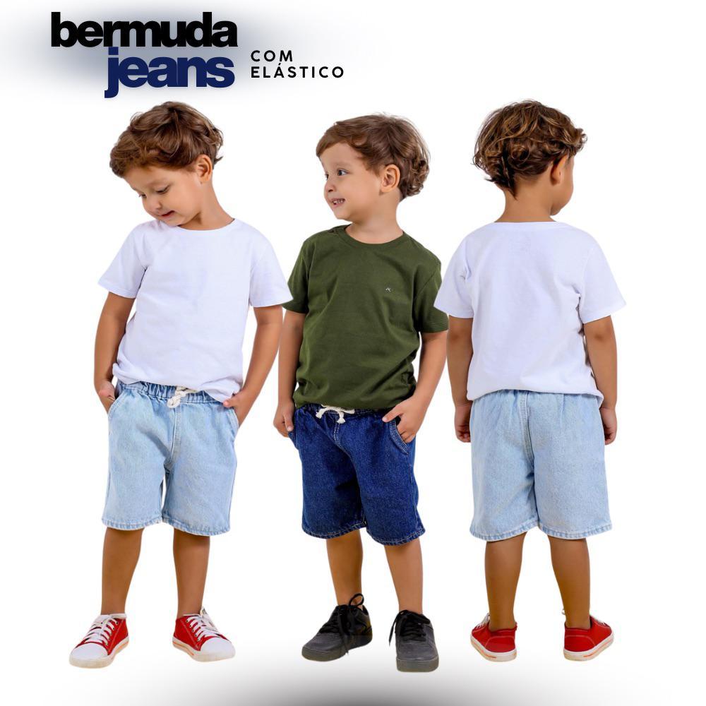 Bermuda Jeans Infantil Menino Bebê Roupa Casual C