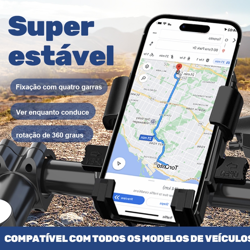 Suporte Celular Moto GPS articulado Trava Automát