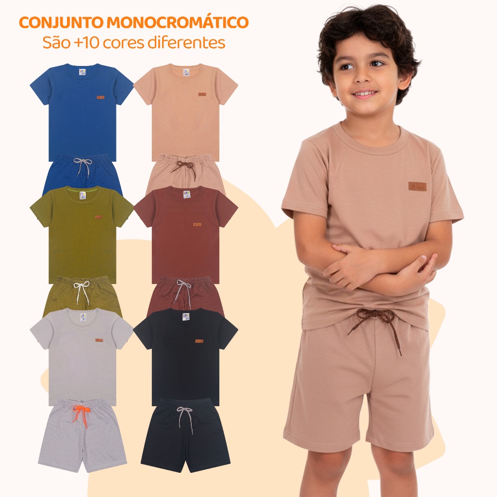 Kit 2, 6 ou 10 Peças de Roupa Infantil de Menino 