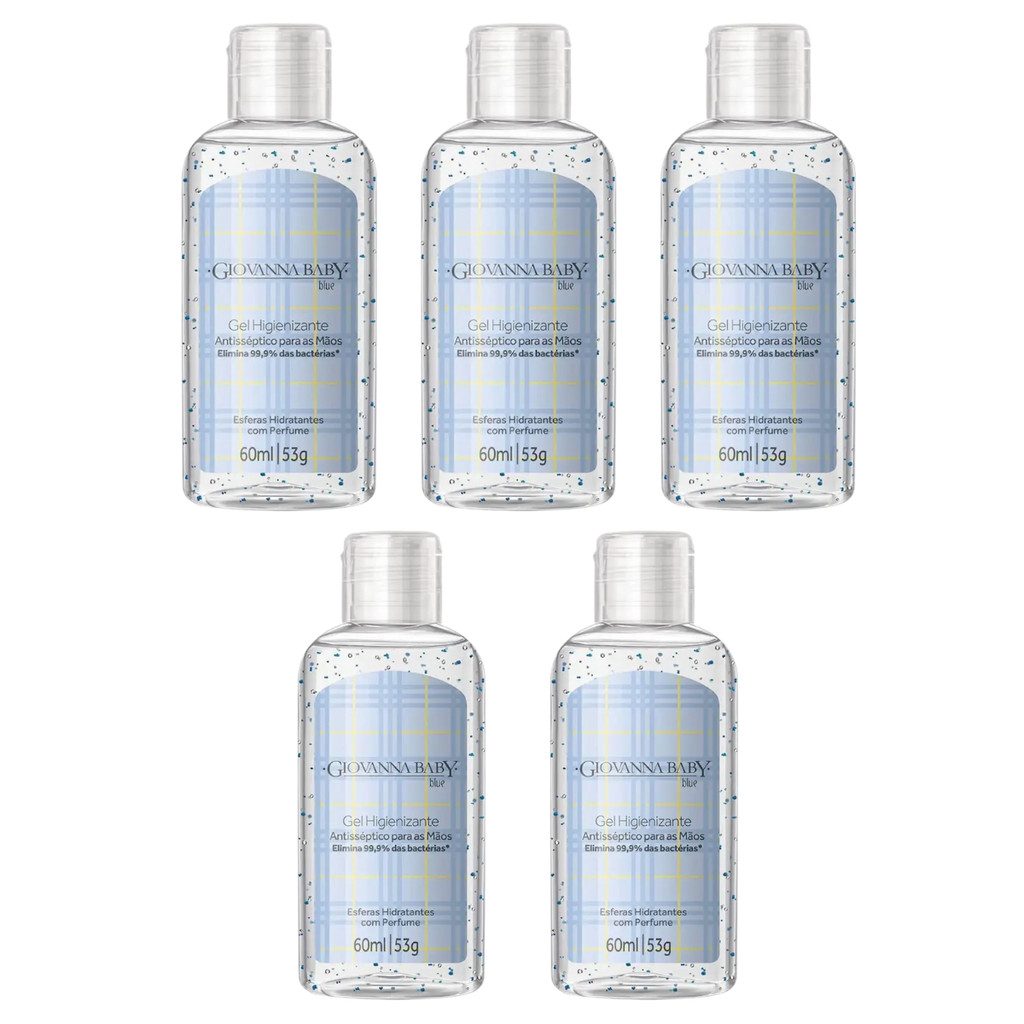Kit 5 Álcool em Gel Higienizante Giovanna Baby Bl