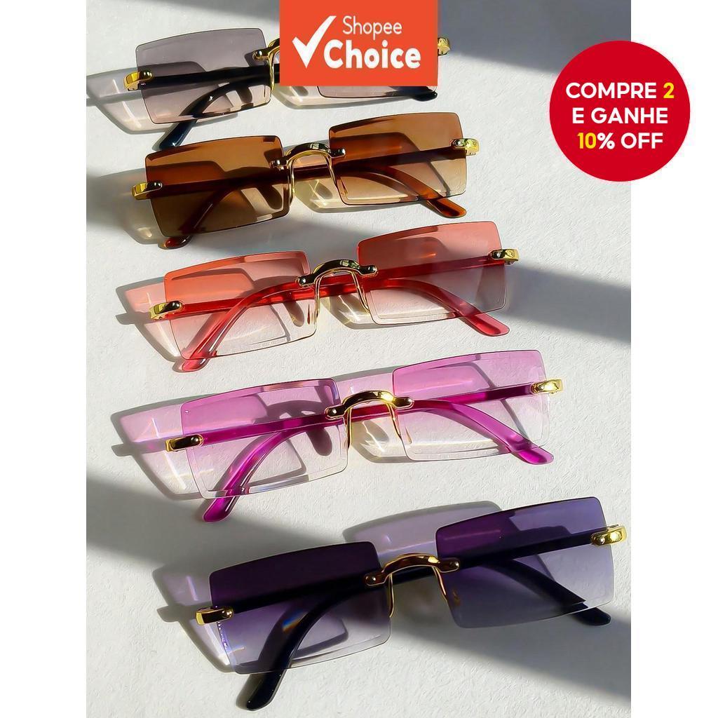 (Apenas Cinza) Óculos De Sol Gradientes Retangula