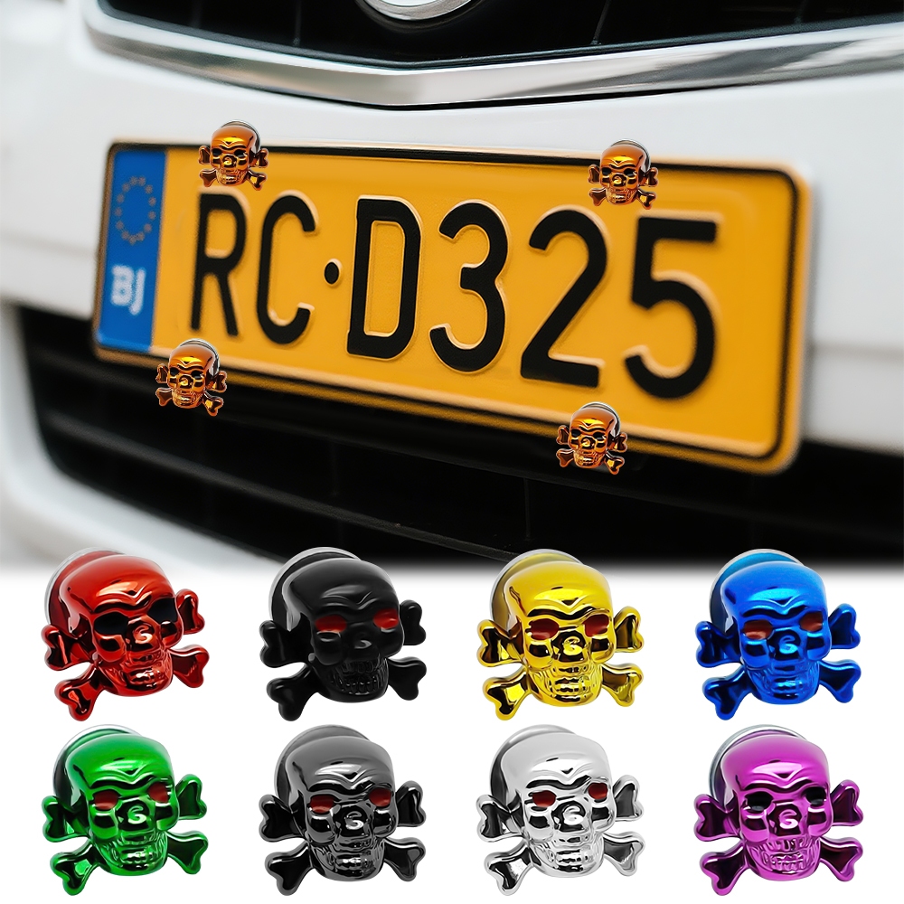 2/4 Peças Parafuso De Placa De Carro Estilo Cavei