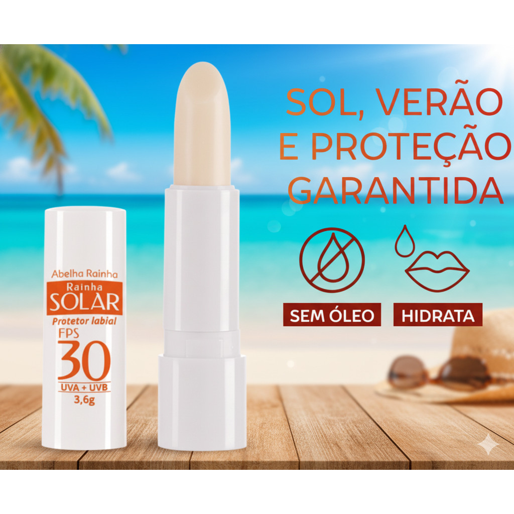 Protetor Solar Labial Fps 30 à Prova Dágua Com U