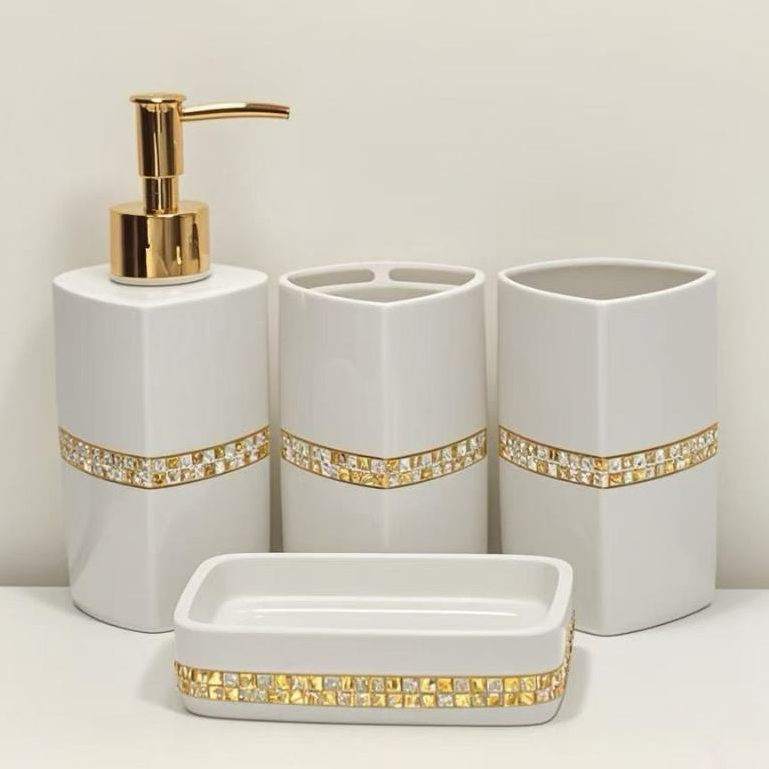 Conjunto de banheiro de luxo, suporte para sabonet