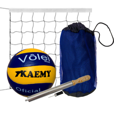 Kit Vôlei Bola Vôlei, Rede, Bomba e Sacola Comp