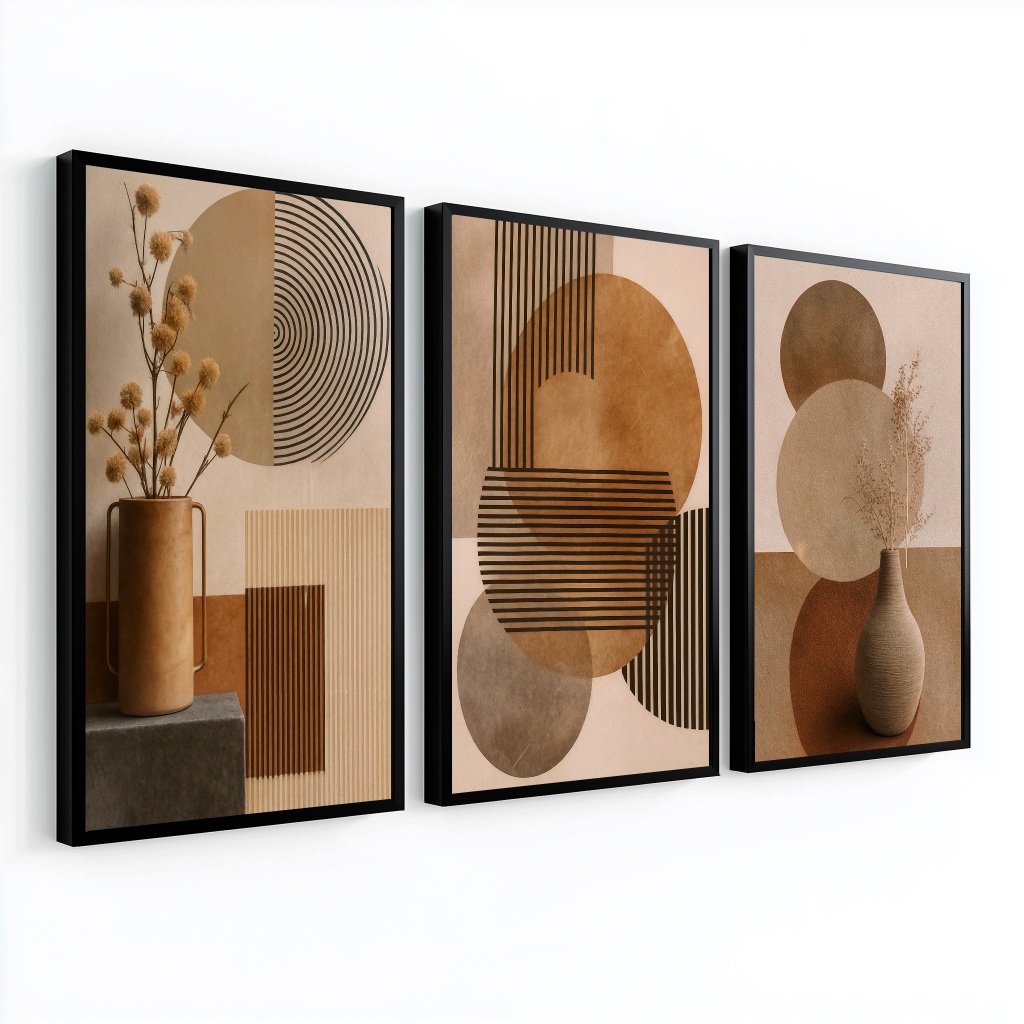 Conjunto Quadros Decorativo 50×70 cm Moldura 