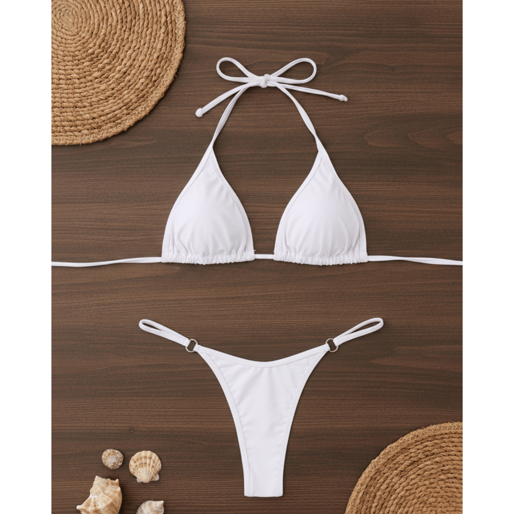Biquíni Feminino Asa Delta Cavado Liso Moda Praia