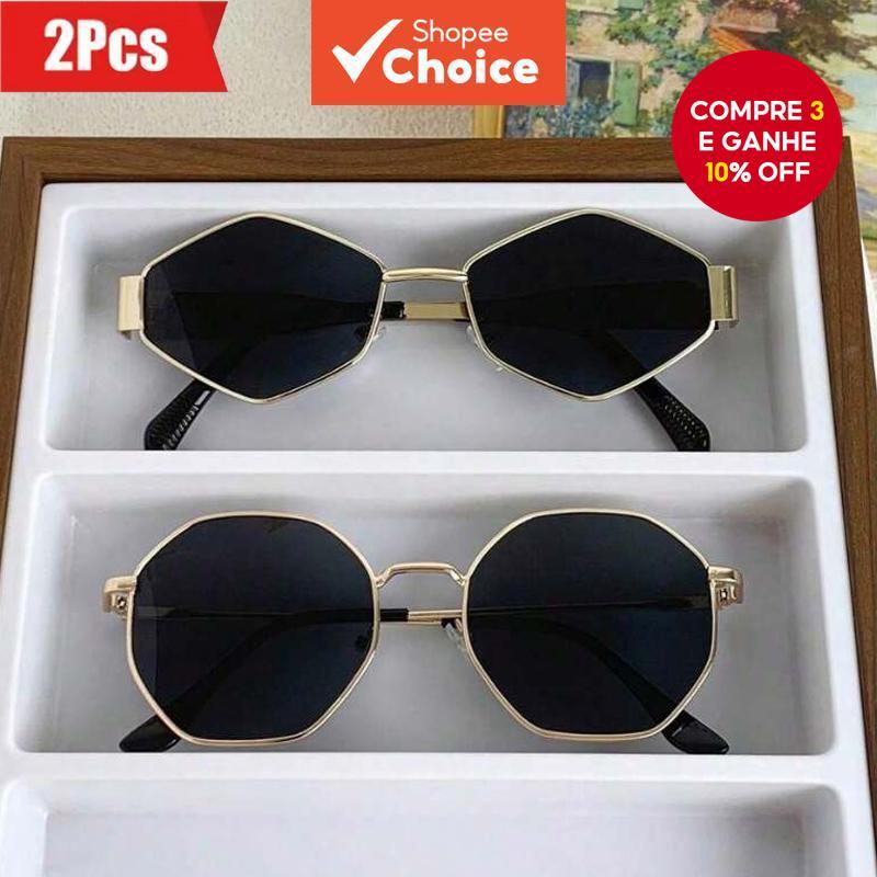 2 peças de óculos de moda feminina, armação de