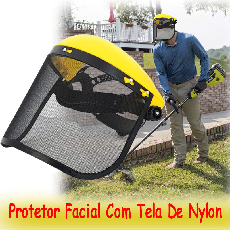 Protetor Facial Com Tela De Nylon Para Operador De