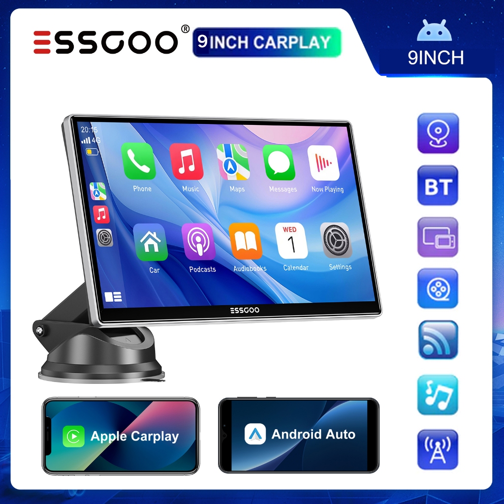 ESSGOO CarPlay Android Auto Car Radio Multimedia V