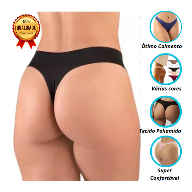 Kit de Calcinhas Fio Dental Sem Costura  Corte a L