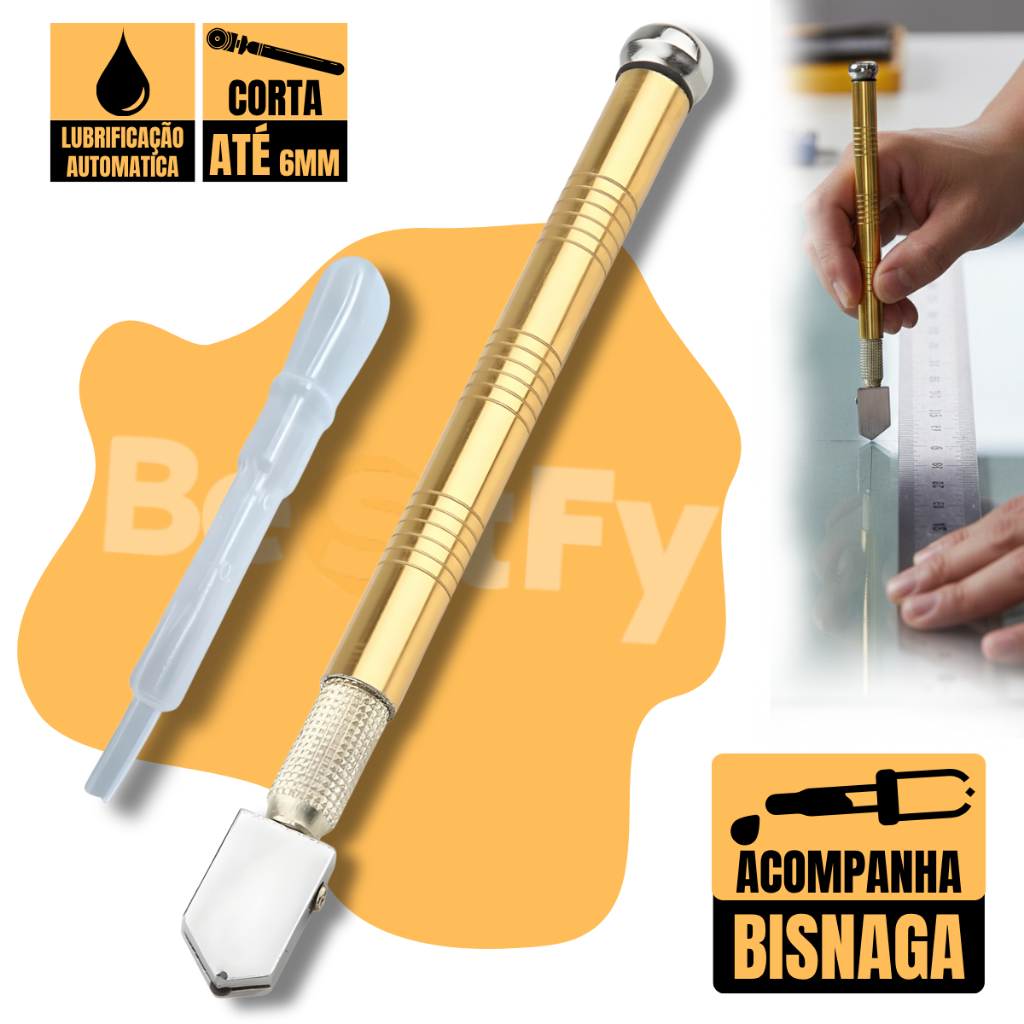 Cortador de Vidro e Espelho Profissional Ferrament