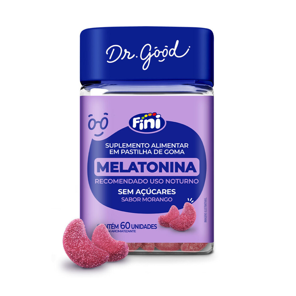 Dr Good Gummy Melatonina Fini  60 Unidades Sem Lac