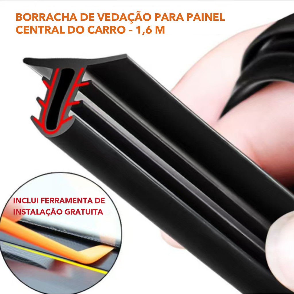 Vedação Automotiva 1,6 m para Painel Central  Fa
