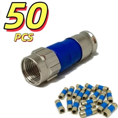 50 Conector RG6 De Compressão Para Cabo Coaxial R