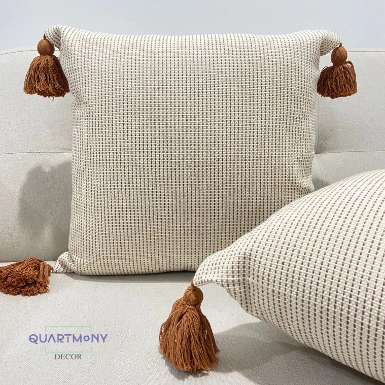 Kit 2 Capa Almofada Pontilhado Caramelo Decorativa