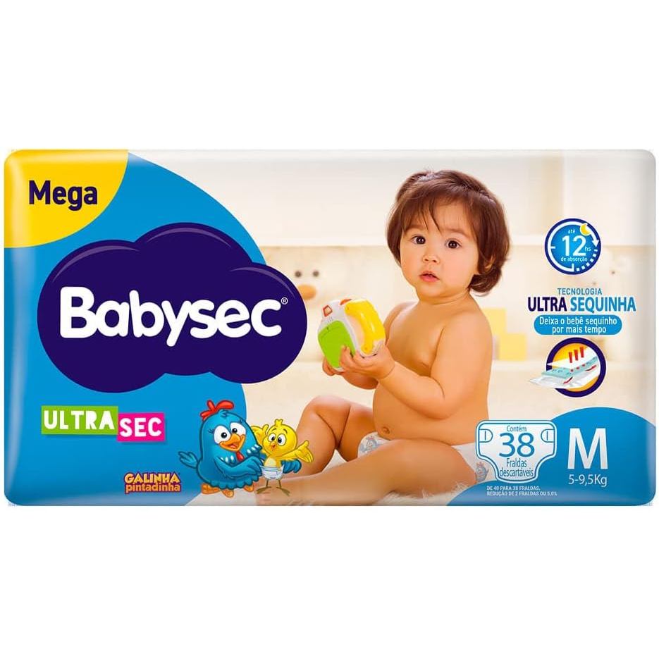 Fralda Babysec Galinha Pintadinha Ultrasec M Mega 