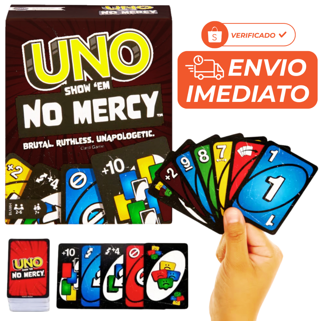 UNO No Mercy Jogo de Cartas Mattel, Diversão Para